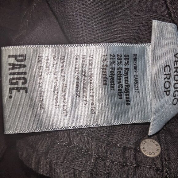 Paige - Verdugo Crop Vader Destructed Skinny Jeans | Black Domino | 27 - Picture 5 of 10